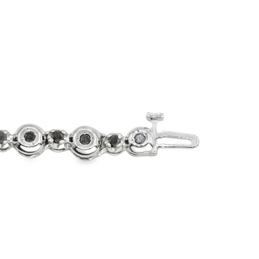 14k White Gold Black Diamond Tennis Chain 5.01 ctw